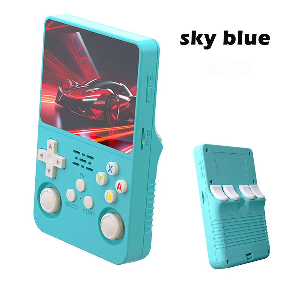 New R36S Retro Handheld Video Game Console Linux System 3.5-inch IPS Screen Pink Portable Handheld Video Player 64GB 15000+ Game