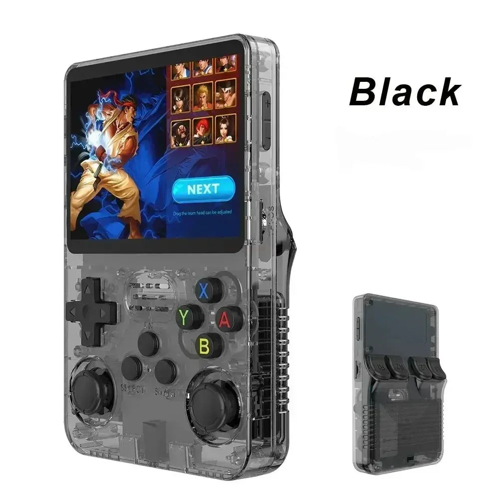 New R36S Retro Handheld Video Game Console Linux System 3.5-inch IPS Screen Pink Portable Handheld Video Player 64GB 15000+ Game