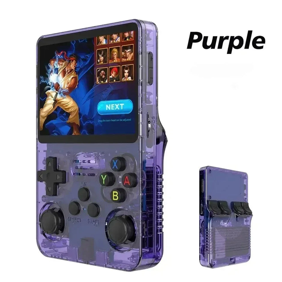 New R36S Retro Handheld Video Game Console Linux System 3.5-inch IPS Screen Pink Portable Handheld Video Player 64GB 15000+ Game