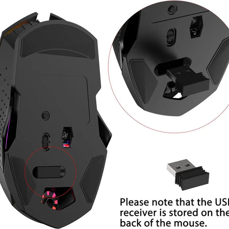 X18 Wireless Gaming Mouse 2.4G 7 RGB