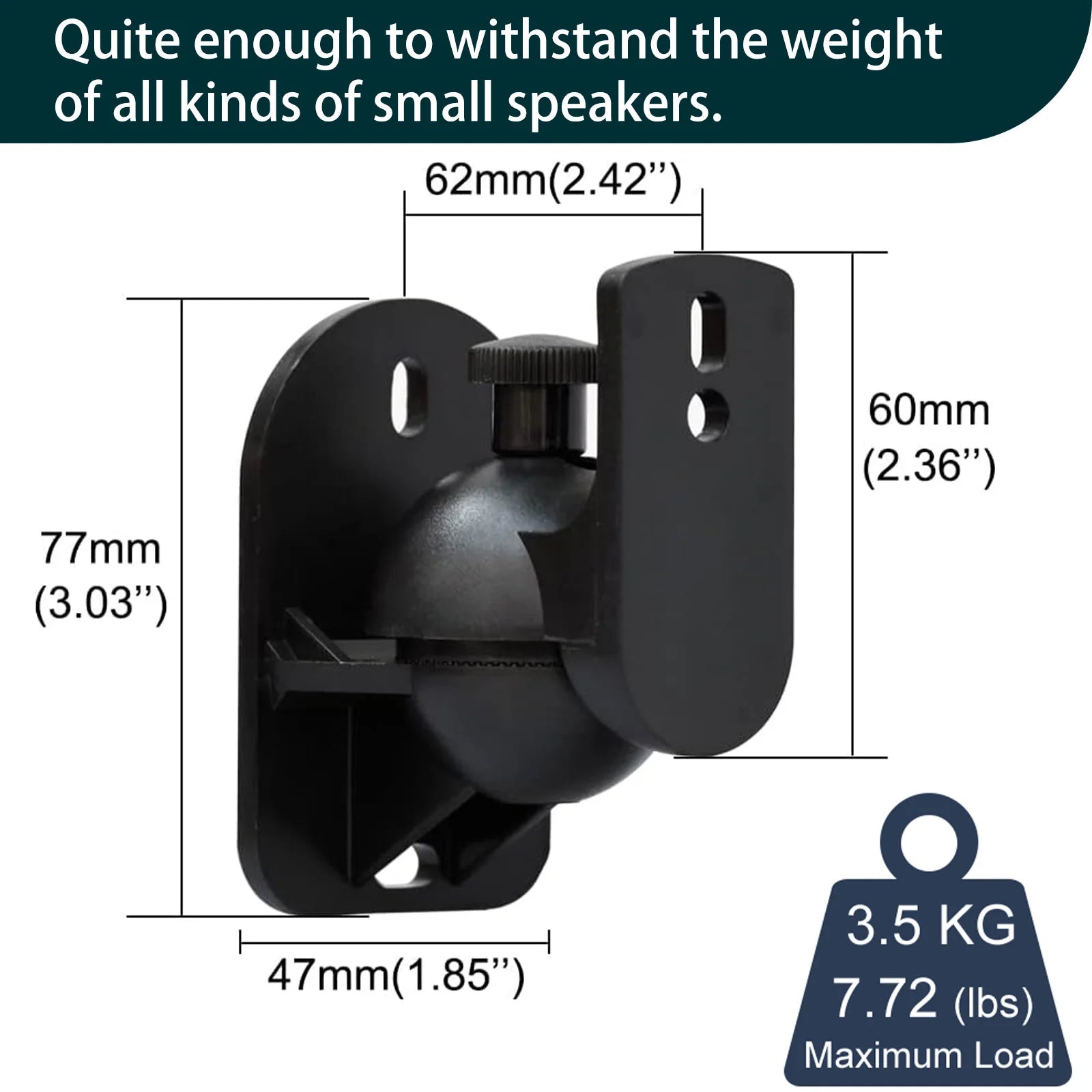 2 Pieces Speaker Wall Mount Bracket Enhanced Sound Space-saving Rugged Durable Small Speaker Wall-Mounted Accessory Audio Stands