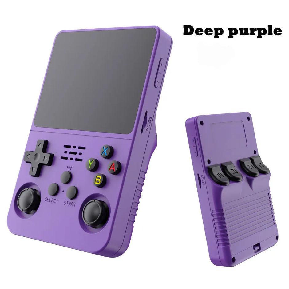 New R36S Retro Handheld Video Game Console Linux System 3.5-inch IPS Screen Pink Portable Handheld Video Player 64GB 15000+ Game