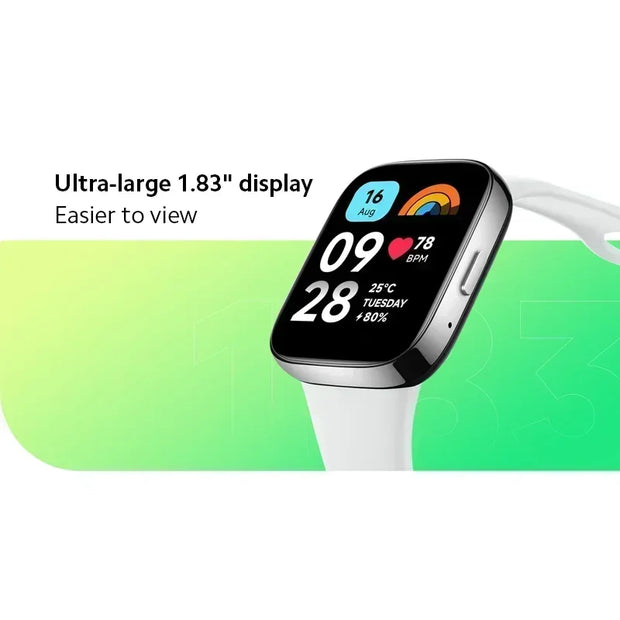 Life Waterproof Redmi Watch 3 Active - Now With A 1.83'' LCD Display- While Taking Vitals It Can Connect To Bluetooth, Voice Call With More than 100 Sport Modes At Your Fingertips!