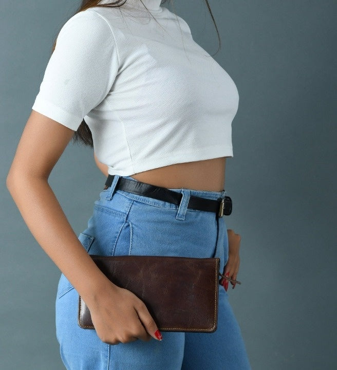 Buffalo Leather Wallet Clutch