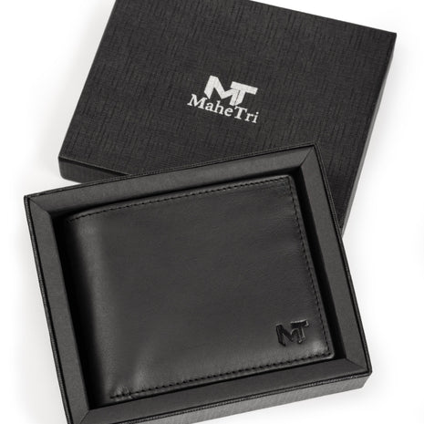 Wealth Ward Black Bi-folded Wallet