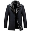 Men's Winter Lapel Thickening Leather Coat
