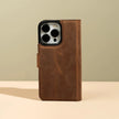 iPhone 16 Series Dark Brown Wallet Case - New York
