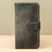 iPhone 16 Series Grey Leather Wallet Case - New York