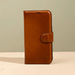 iPhone 16 Series Rustic Brown Leather Wallet Case - New York