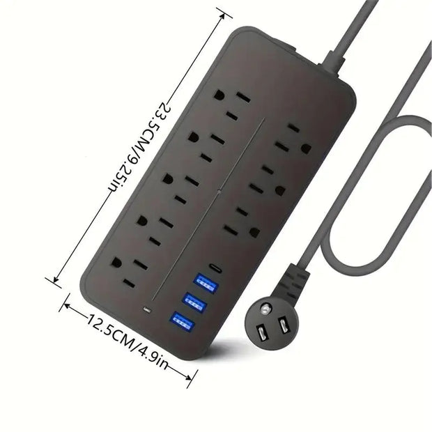Elite SurgeGuard Power Station – 8 AC Sockets & 4 USB Ports with Robust Extension