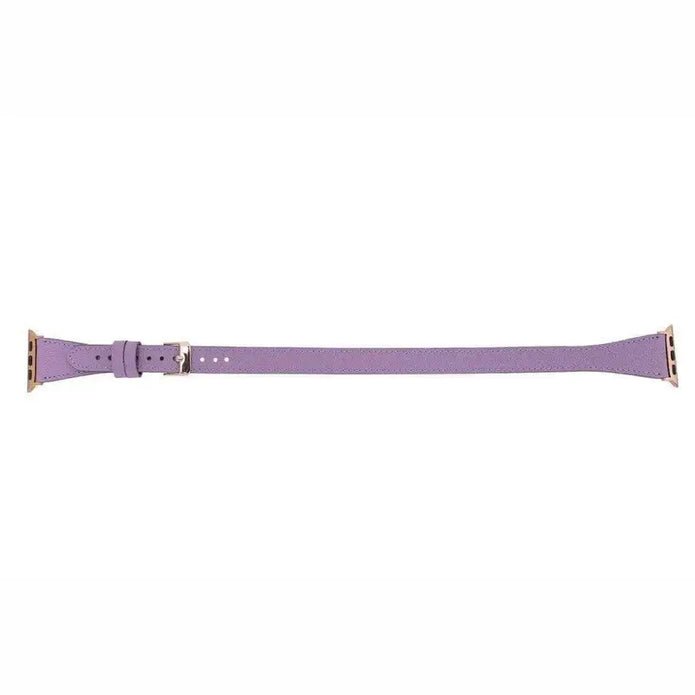 Luxury Double Wrap Purple Leather Apple Watch Band - San Diego