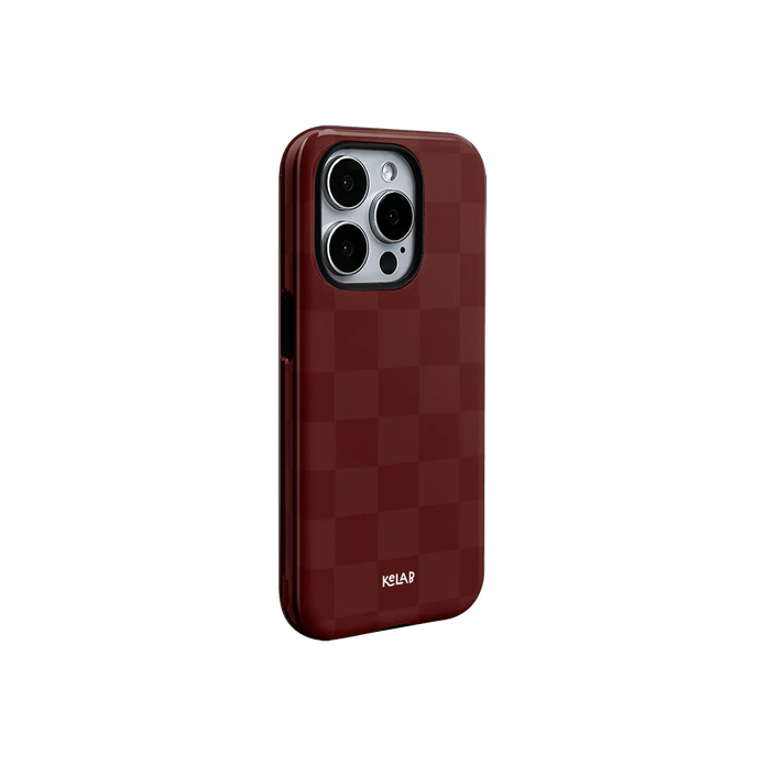 Maroon Check | Burgundy Checkerboard iPhone Case