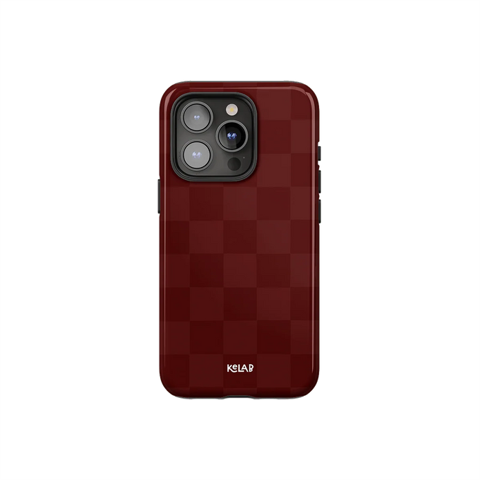 Maroon Check | Burgundy Checkerboard iPhone Case