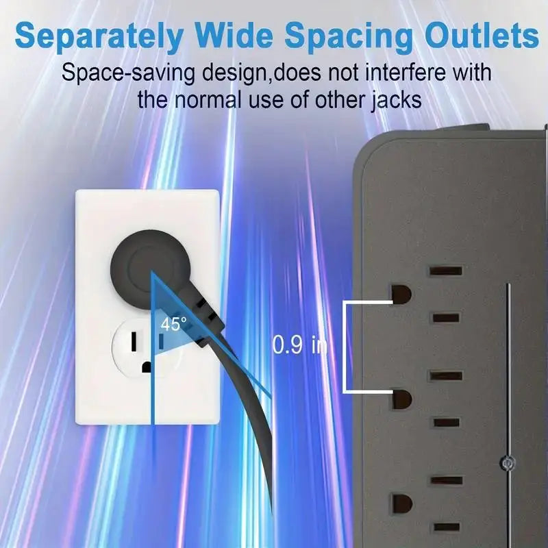 Elite SurgeGuard Power Station – 8 AC Sockets & 4 USB Ports with Robust Extension