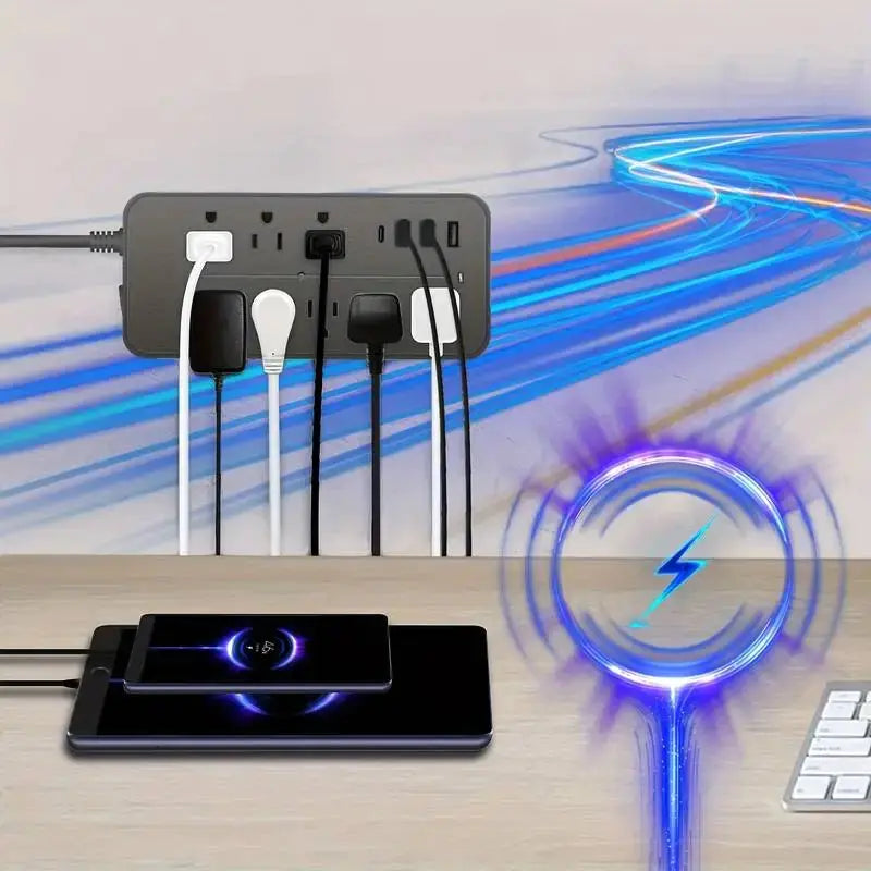 Elite SurgeGuard Power Station – 8 AC Sockets & 4 USB Ports with Robust Extension