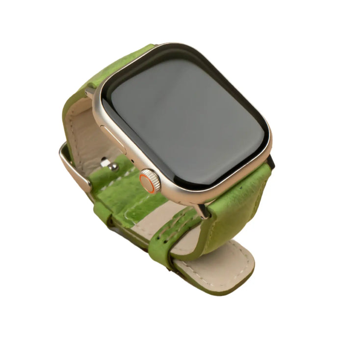 Apple Watch Sheen Green Leather Strap - Boston