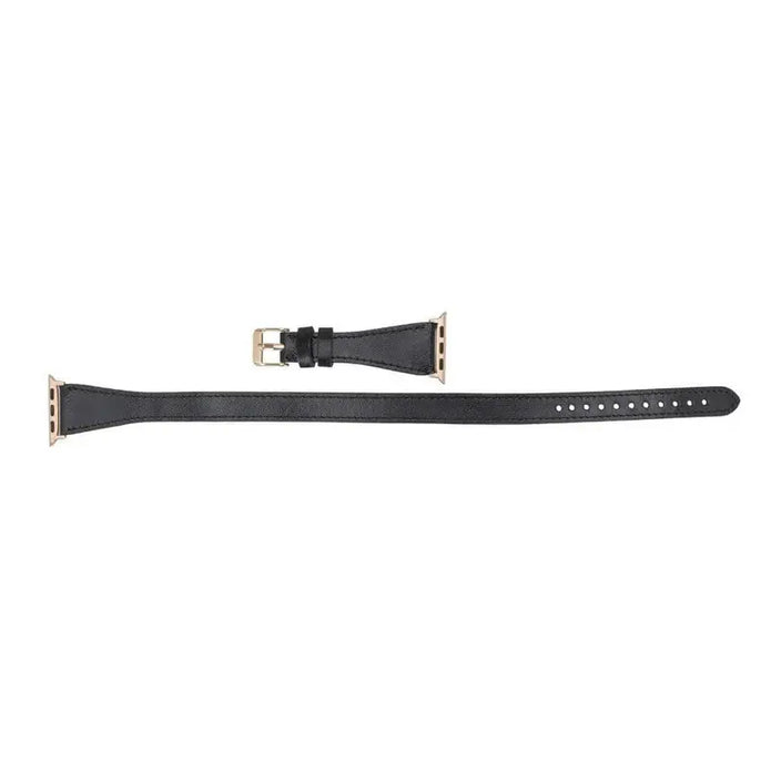 Luxury Double Wrap Black Leather Apple Watch Band - San Diego