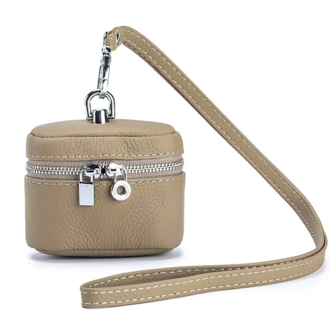 Premium First-Layer Cowhide Small Zipper Storage
