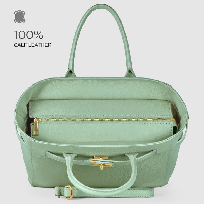 Italian Full-Grain Leather Top-Handle Bag | Cesena