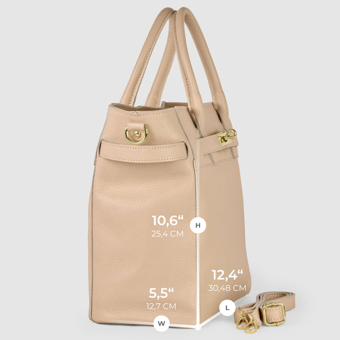 Italian Full-Grain Leather Top-Handle Bag | Cesena