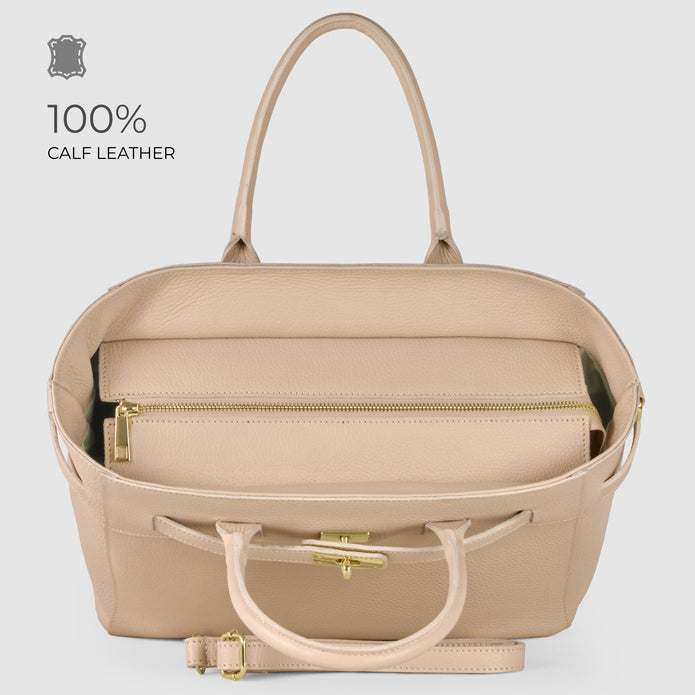 Italian Full-Grain Leather Top-Handle Bag | Cesena