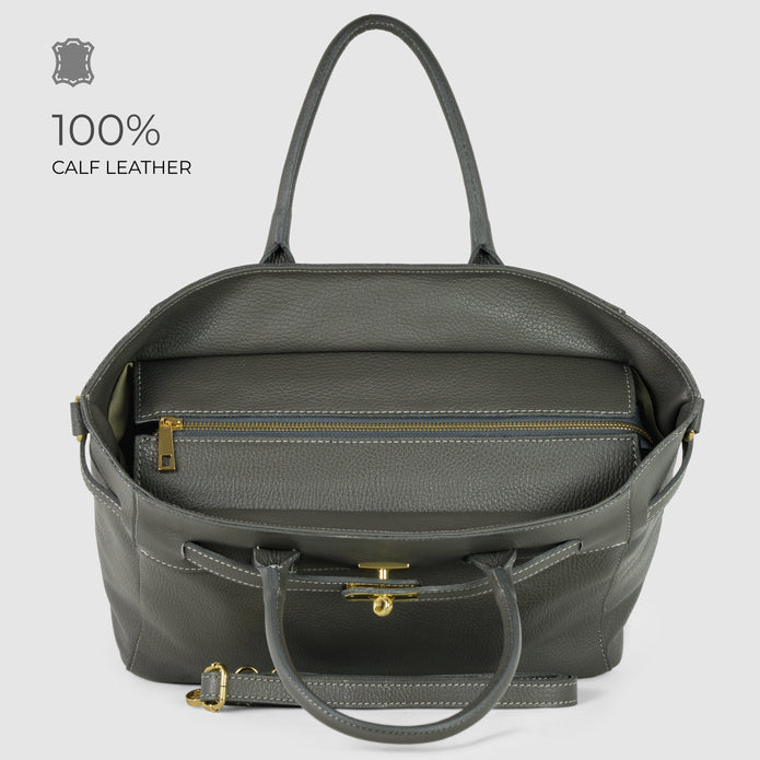 Italian Full-Grain Leather Top-Handle Bag | Cesena