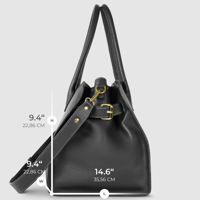 Italian Full-Grain Leather Top-Handle Bag | Asti