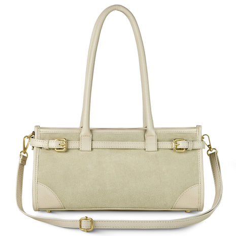 Italian Genuine Suede & Full-Grain Leather Shoulder Bag | Lodi