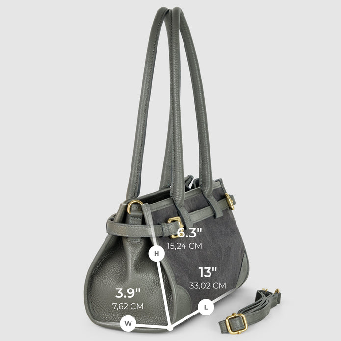 Italian Genuine Suede & Full-Grain Leather Shoulder Bag | Lodi