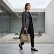 Italian Genuine Basketweave-Embossed Metallic Suede Top-Handle Bag | Imperia