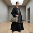 Italian Genuine Woven-Embossed Metallic Suede Top-Handle Bag | Savona