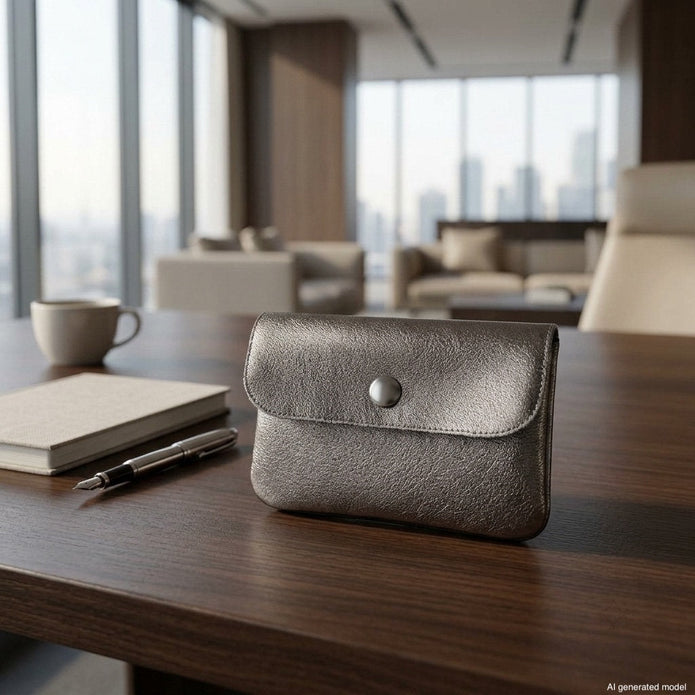 Italian Genuine Metallic Suede Wallet | Assisi