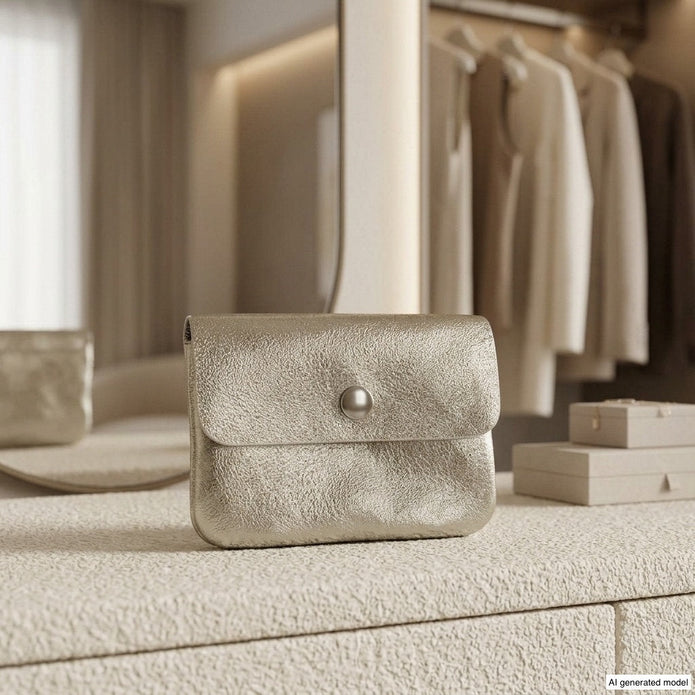 Italian Genuine Metallic Suede Wallet | Assisi