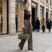 Italian Genuine Suede & Full-Grain Leather Shoulder Bag | Lodi