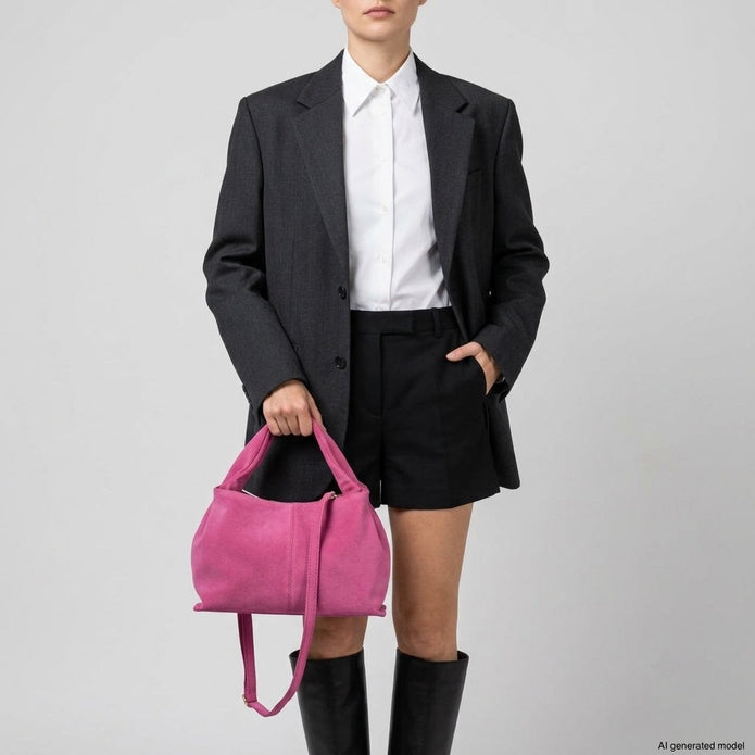Italian Genuine Suede Shoulder Bag | Ferrara