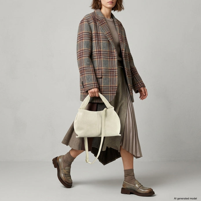 Italian Genuine Suede Shoulder Bag | Ferrara