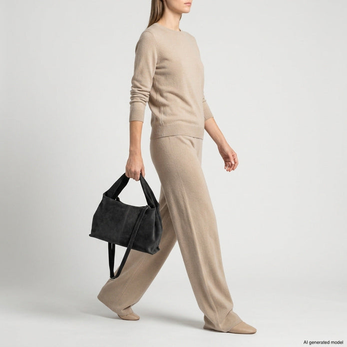 Italian Genuine Suede Shoulder Bag | Ferrara