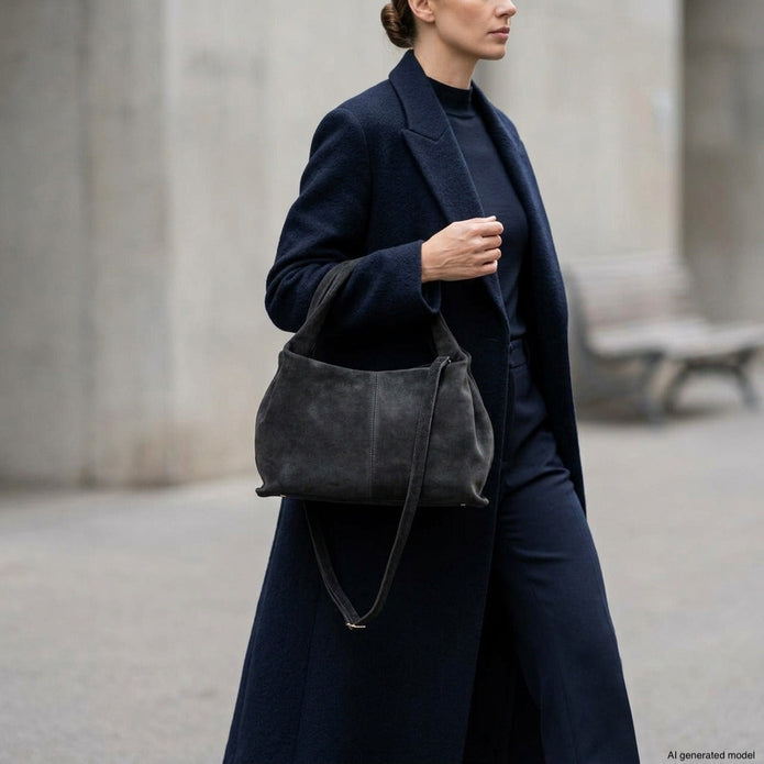 Italian Genuine Suede Shoulder Bag | Ferrara