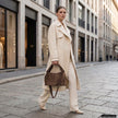 Italian Genuine Suede Shoulder Bag | Ferrara