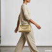 Italian Genuine Woven-Embossed Metallic Suede Crossbody Bag | Roma