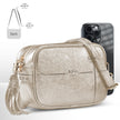 Italian Genuine Metallic Suede Crossbody Bag | Gubbio