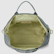 Italian Genuine Basketweave-Embossed Metallic Suede Top-Handle Bag | Treviso