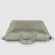 Italian Genuine Basketweave-Embossed Metallic Suede Top-Handle Bag | Treviso