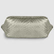 Italian Genuine Basketweave-Embossed Metallic Suede Top-Handle Bag | Treviso