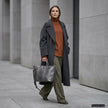 Italian Genuine Basketweave-Embossed Metallic Suede Top-Handle Bag | Treviso
