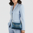 Italian Genuine Basketweave-Embossed Suede Crossbody Bag | Bergamo
