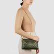 Italian Genuine Basketweave-Embossed Suede Crossbody Bag | Bergamo