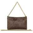 Italian Genuine Basketweave-Embossed Suede Crossbody Bag | Bergamo