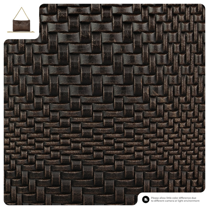 Italian Genuine Basketweave-Embossed Suede Crossbody Bag | Bergamo