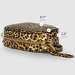 Italian Genuine Leopard-Print Metallic Suede Crossbody Bag | Potenza